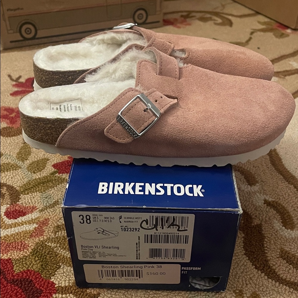 💗 Pink Clay 💗 Boston Shearling Birkenstock Size 38